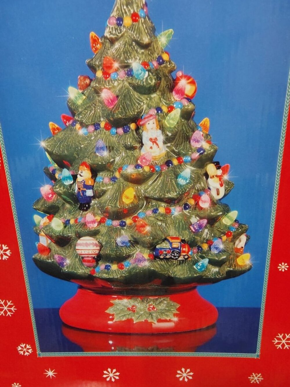 New Christopher Radko Ceramic Lighted Christmas Holiday Tree In Original Box 12"
